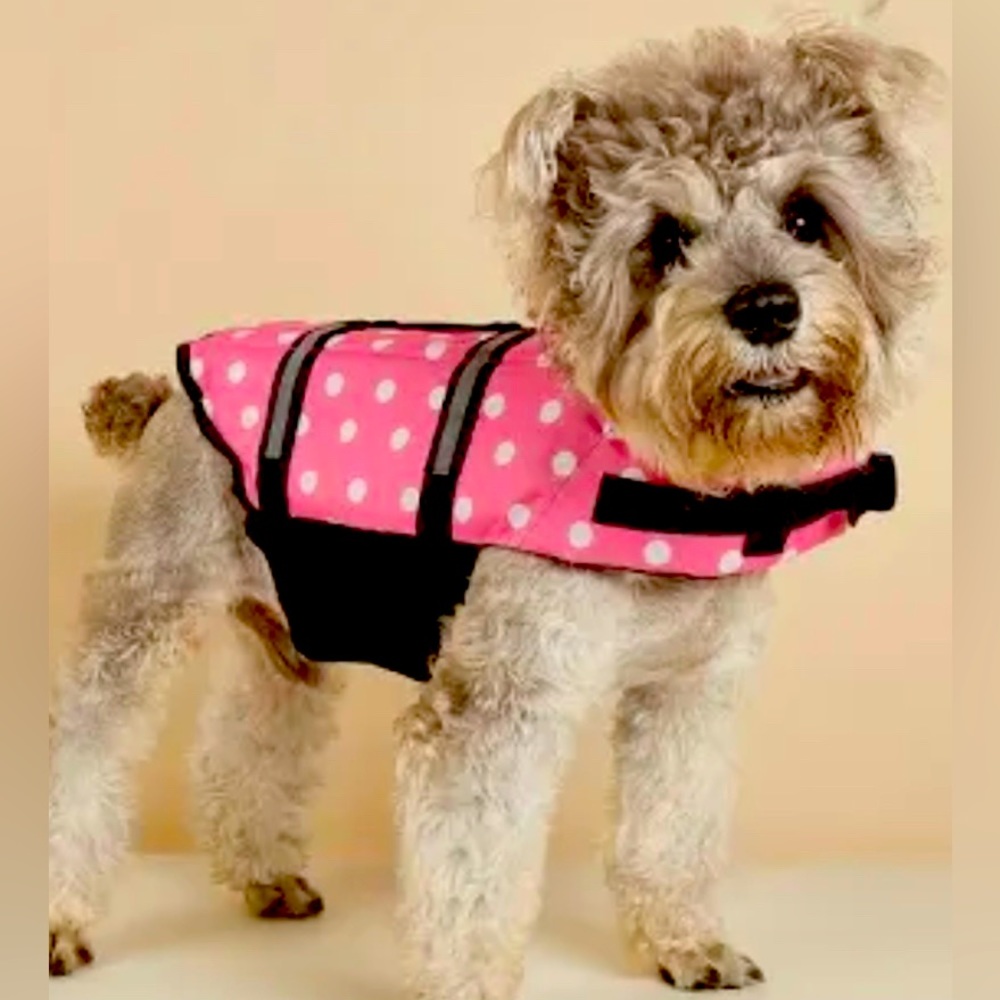 Pink Polka-Dot Dog Life vest / Jacket | Color: Pink | Size: Xxs